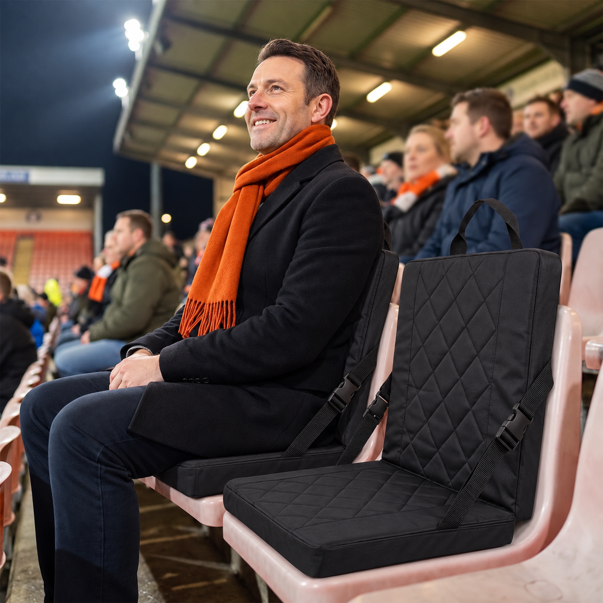 Asiento calefactable portátil para estadios